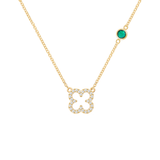 0.25CT Round Emerald Lab Made Diamond- May Birthstone Necklace 1