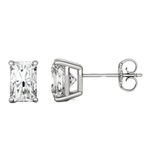 Classic 0.50 TCW Radiant Cut Moissanite Stud Earrings in Gold 1