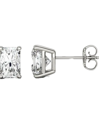 Classic 0.50 TCW Radiant Cut Moissanite Stud Earrings in Gold 1