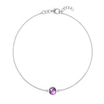 0.38 TCW Round Amethyst Lab Made Diamond- February Birthstone Bracelets 6