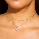 0.30 CT Round Moissanite Diamond Linked Up Pendant Necklace in Solid Gold 5