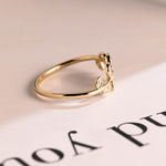 Stunning 0.2 TCW Marquise Moissanite Stones Leaf Shaped Wedding Bands 10