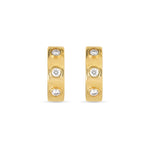 0.40 TCW Round Cut Moissanite Flush Huggies Earrings in Gold 4