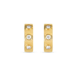 0.40 TCW Round Cut Moissanite Flush Huggies Earrings in Gold 4