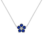 1.46 TCW Round Sapphire Lab Made Diamond- September Birthstone Necklace 7