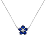 1.46 TCW Round Sapphire Lab Made Diamond- September Birthstone Necklace 7