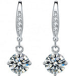 Round Cut Cubic Zirconia in 925 Sterling Silver Earrings 1