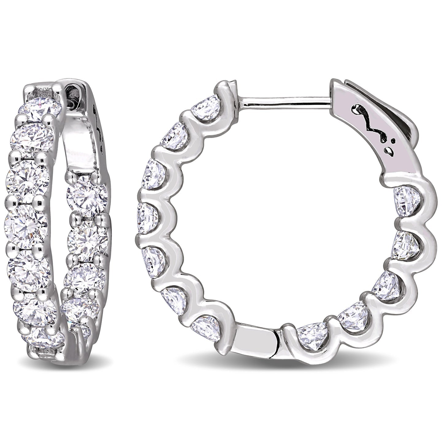Round Cut Cubic Zirconia in 925 Sterling Silver Earrings 5