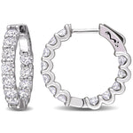 Round Cut Cubic Zirconia in 925 Sterling Silver Earrings 5
