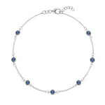 1 TCW Round Sapphire Lab Made Diamond- September Birthstone Bracelet 6