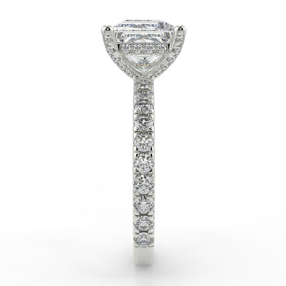Stunning 1.70 T Princess Moissanite Engagement Ring with Hidden Halo & Pave Design 7