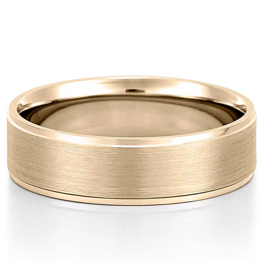 Classic Stain Finish Wedding Band for Men's in Solid Gold 1