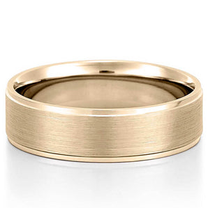 Classic Stain Finish Wedding Band for Men's in Solid Gold