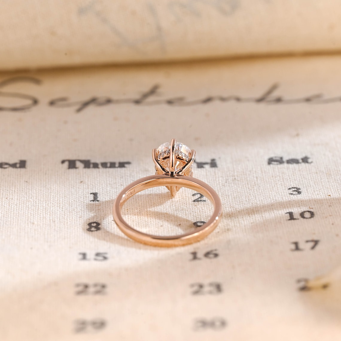 Stunning 3.0 CT Pear Moissanite Engagement Ring with Hidden Halo Design 2