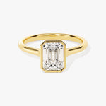 Stunning 1.0-2.0 CT Emerald Moissanite Engagement Ring with Bezel Design 1