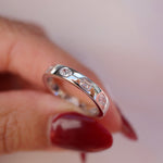 Stunning 0.2 TCW Marquise Moissanite Stones in Full Eternity Wedding Bands 7
