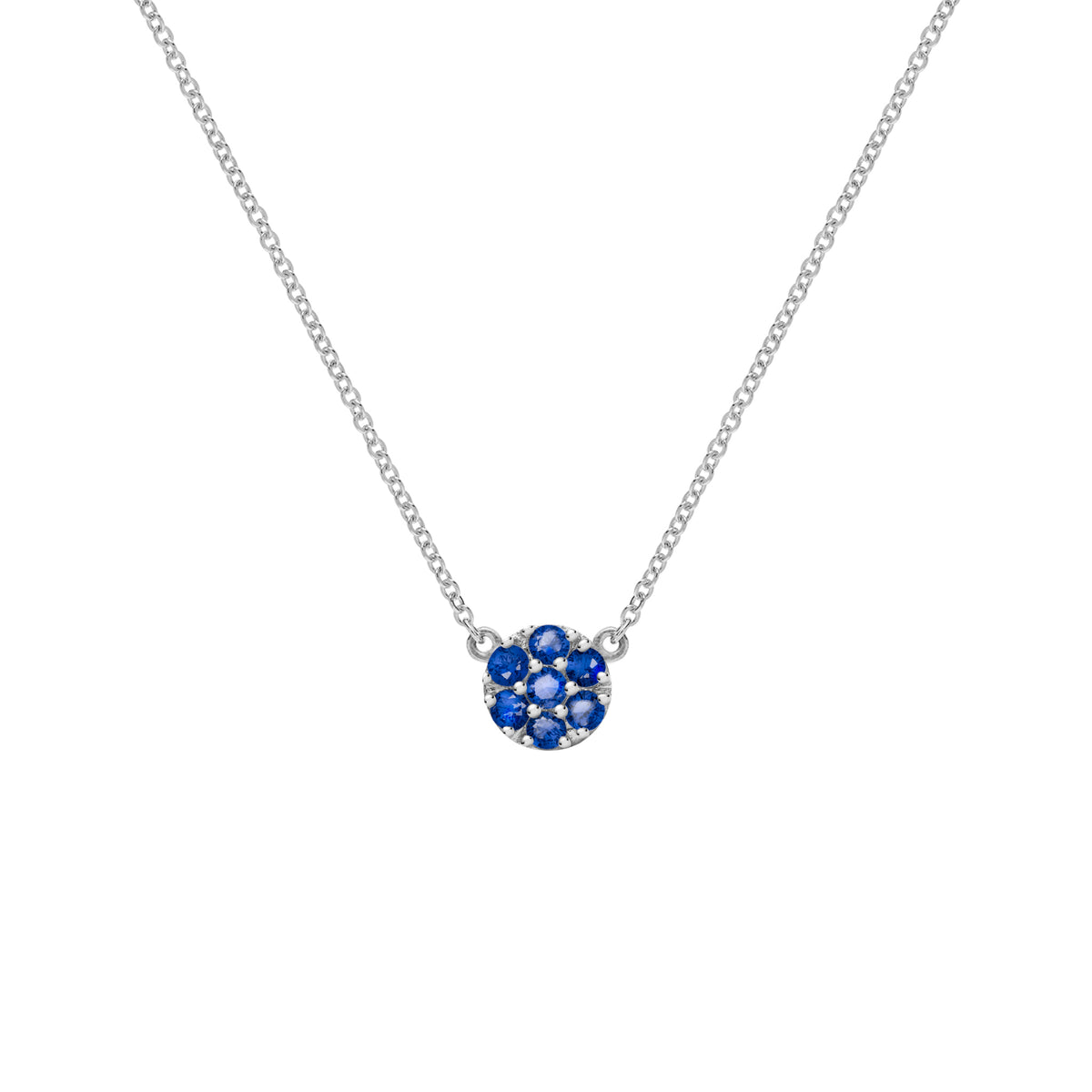 0.21 TCW Round Sapphire Lab Made Diamond- September Birthstone Necklace 5