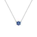0.21 TCW Round Sapphire Lab Made Diamond- September Birthstone Necklace 5