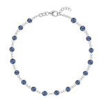4.5 TCW Round  Sapphire Lab Made Diamond- September Birthstone Dainty Bracelet 7
