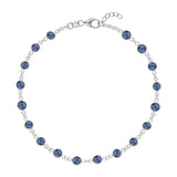 4.5 TCW Round  Sapphire Lab Made Diamond- September Birthstone Dainty Bracelet 7