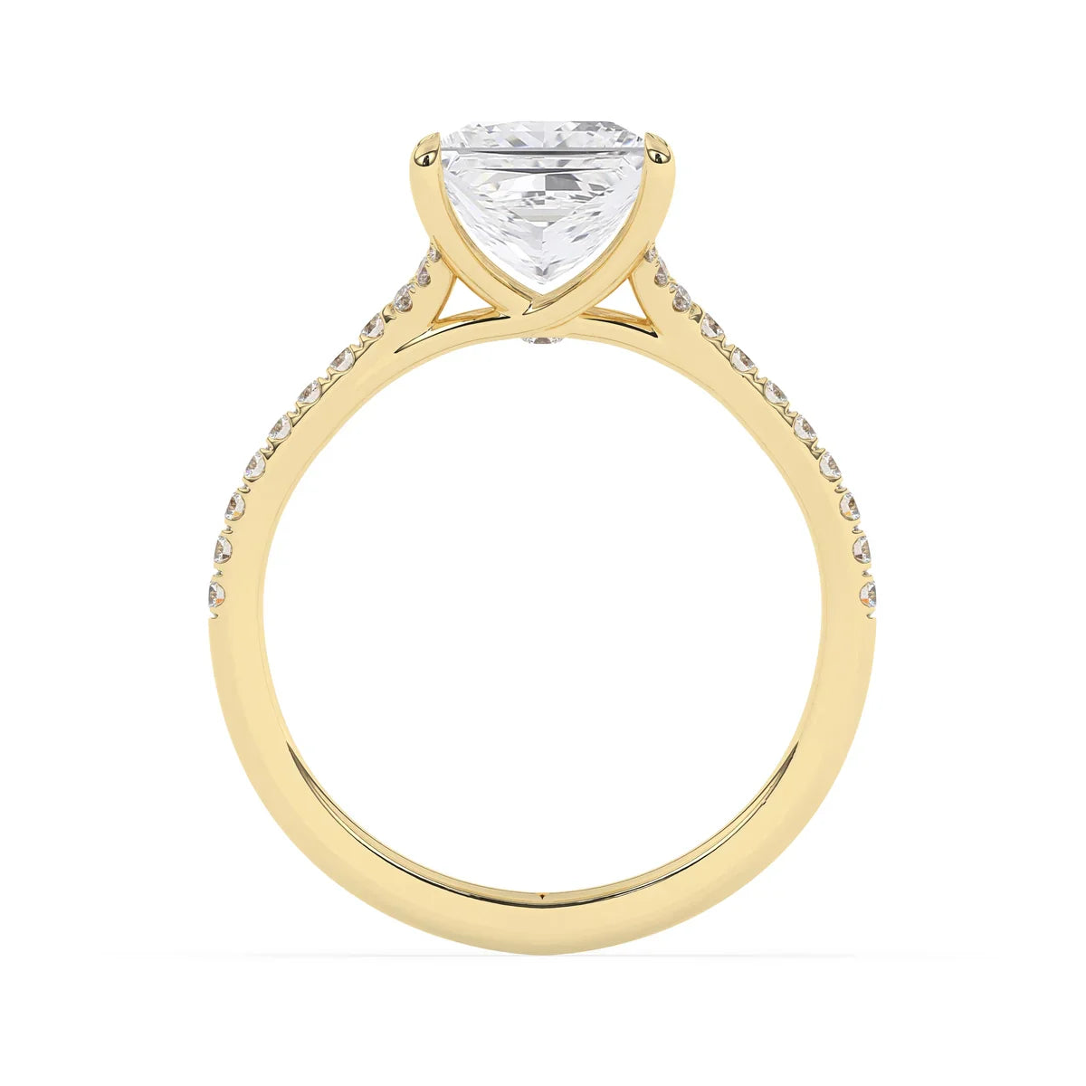 Stunning 2.0 CT Princess Moissanite Engagement Ring with Split Shank Design 3