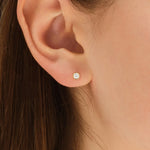 0.50 TCW Round Cut Moissanite Bezel Stud Earrings in Gold 6