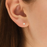 0.50 TCW Round Cut Moissanite Bezel Stud Earrings in Gold 6