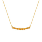 1.32 TCW Round Citrine Lab Made Diamond-November Birthstone Bar Necklace 1