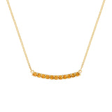 1.32 TCW Round Citrine Lab Made Diamond-November Birthstone Bar Necklace 1