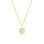 0.20 CT Round Cut Moissanite Diamond Circle Pendant Necklace in Solid Gold 2