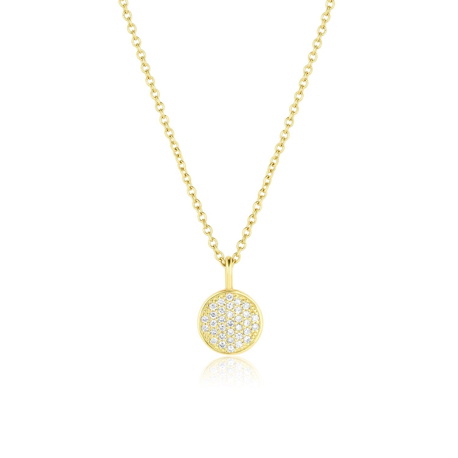 0.20 CT Round Cut Moissanite Diamond Circle Pendant Necklace in Solid Gold 2