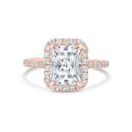 Stunning 3.5 CT Radiant Moissanite Engagement Ring Pave and Halo Design 1