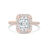 Stunning 3.5 CT Radiant Moissanite Engagement Ring Pave and Halo Design 1