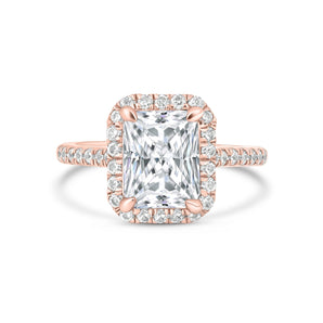 Stunning 3.5 CT Radiant Moissanite Engagement Ring Pave and Halo Design