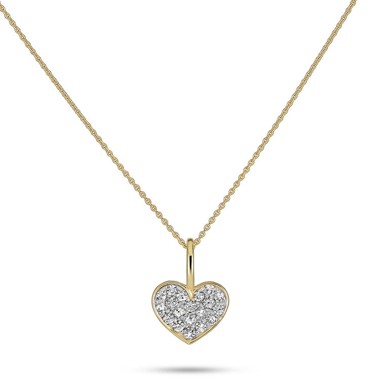 0.30 CT Round Moissanite Diamond Heart Pendant Necklace in Solid Gold 3
