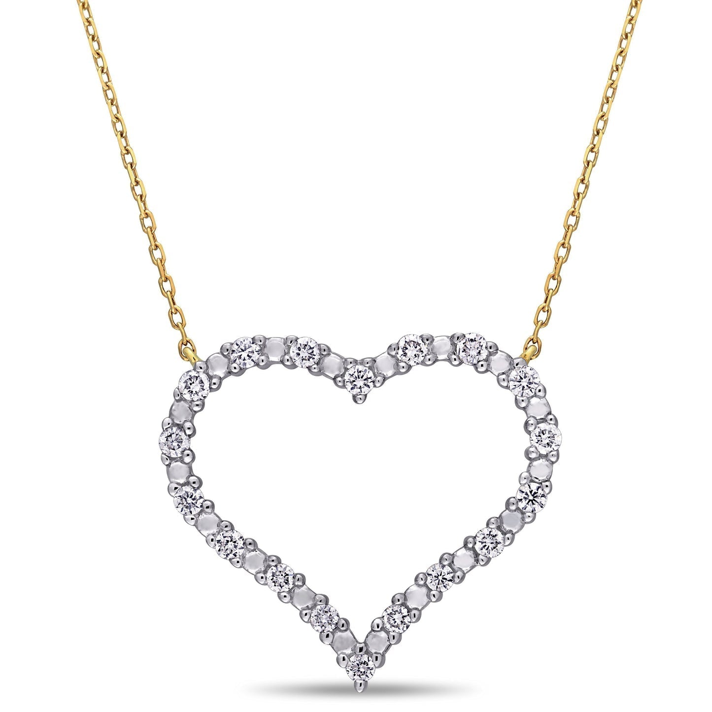 Round Cut Cubic Zirconia in 925 Sterling Silver Necklace 1