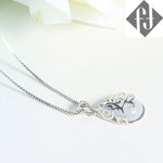 Round Cut Cubic Zirconia in 925 Sterling Silver Necklace 3