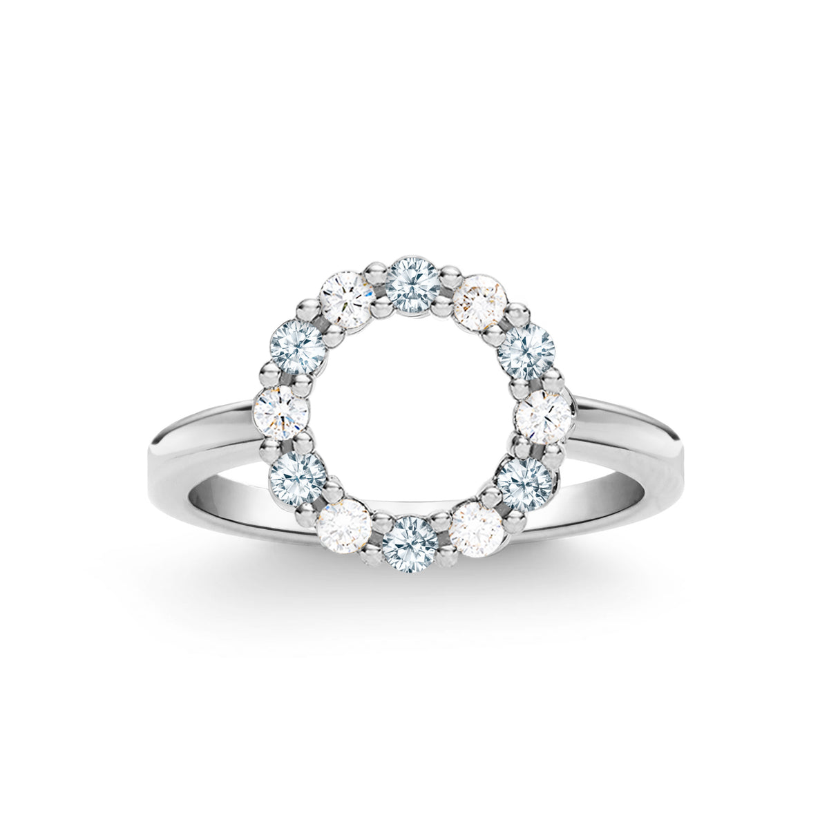 1.44 TCW Round Aquamarine Lab Made Diamond- March Birthstone Engagement Ring 5