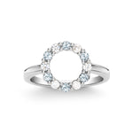 1.44 TCW Round Aquamarine Lab Made Diamond- March Birthstone Engagement Ring 5