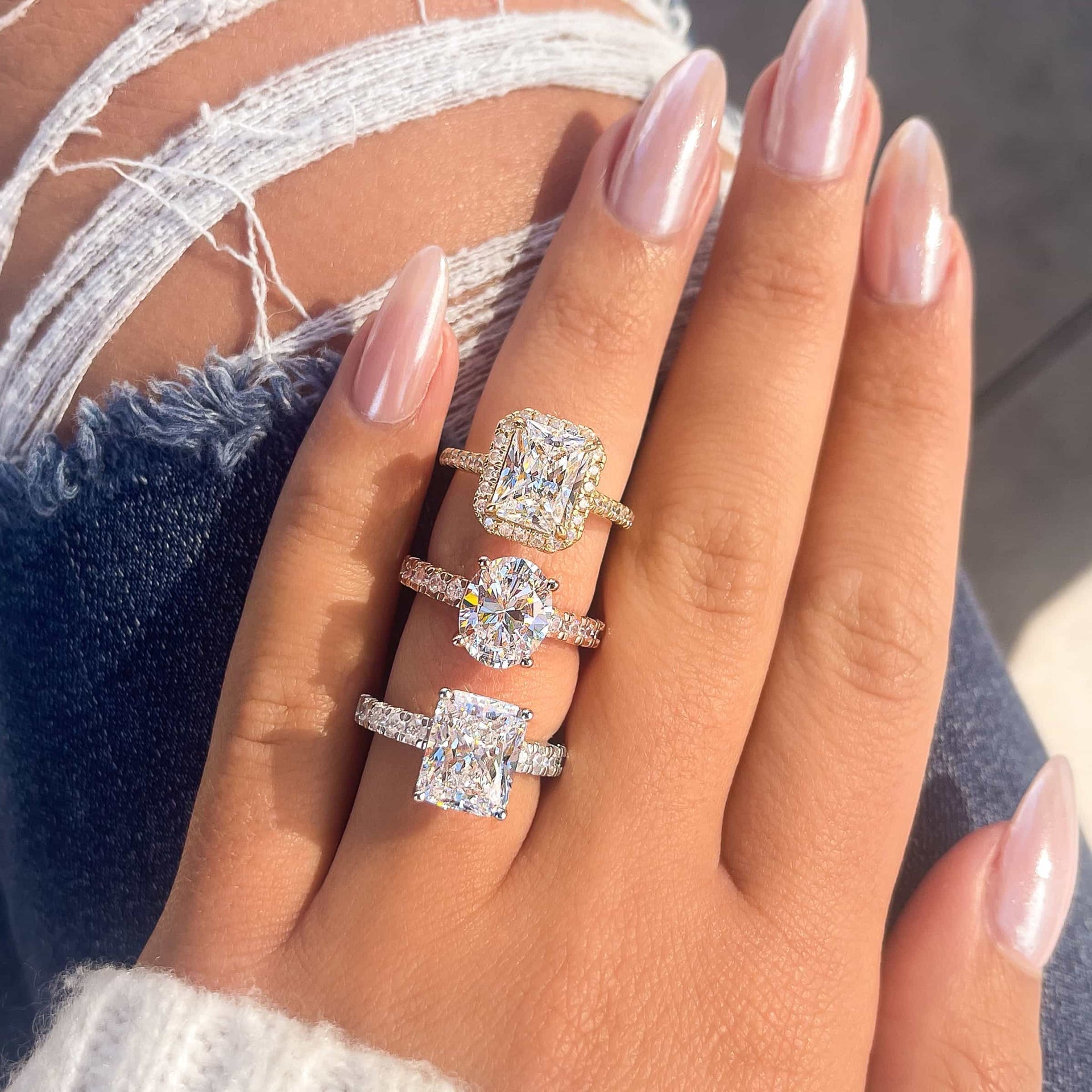 Stunning 3.5 CT Radiant Moissanite Engagement Ring with Pave and Halo Design 8