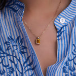4.0 CT Emerald Citrine Lab Made Diamond-November Birthstone Necklace 3