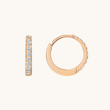 0.30 TCW Round Shape Moissanite Huggies Earrings in Gold 8
