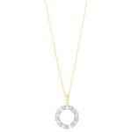 1.0 CT Round & Baguette Moissanite Diamond Circle Pendant Necklace in Solid Gold 1