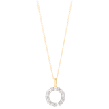 1.0 CT Round & Baguette Moissanite Diamond Circle Pendant Necklace in Solid Gold 1