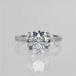 Stunning 2.0 CT Round Moissanite Engagement Ring with Hidden Halo & Pave Design 1