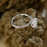 Stunning 1.0 CT Round Moissanite Engagement Ring with Twisted Shank in Solitaire Design 7