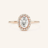 Stunning 0.81 CT Oval Moissanite Engagement Ring With Halo Design 5
