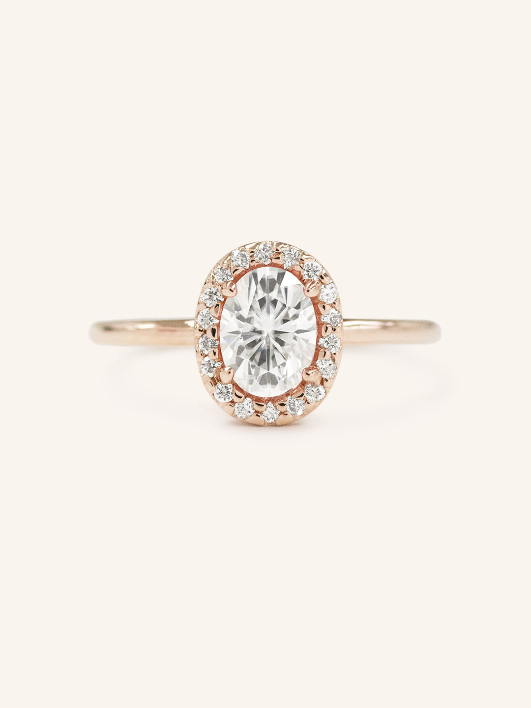 Stunning 1 CT Oval Moissanite Engagement Ring With Halo Design 5