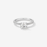 Stunning 1.34 CT Round Moissanite Engagement Ring Pave Design 1
