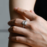 Stunning 1.0 CT Emerald Cut Moissanite Engagement Ring with Halo Pave Design 7